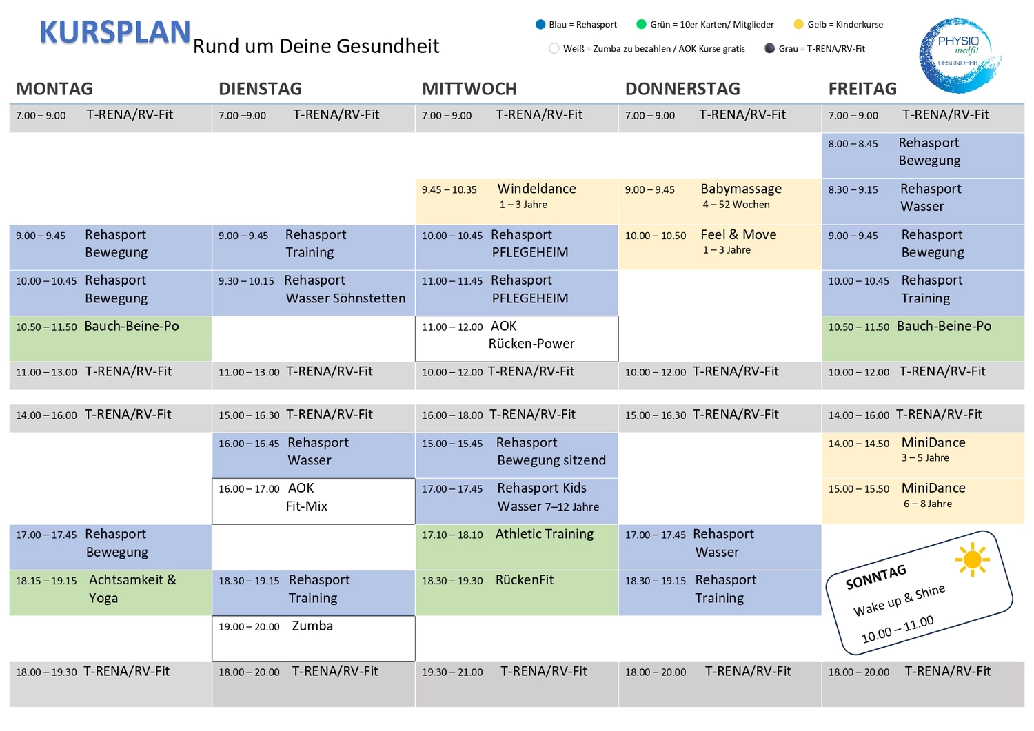 Kursplan von PHYSIOmedfit